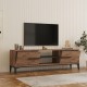 120-000673 Έπιπλο τηλεόρασης Eslem pakoworld oak με ανθρακί 160x34,6x48,1εκ