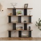 120-000677 Βιβλιοθήκη Ratu pakoworld ανθρακί με oak 120x24,6x141εκ
