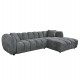 ΚΑΝΑΠΕΣ ΓΩΝΙΑ (ΔΕΞΙΑ) LYKKE HM3326.01R ΓΚΡΙ ΥΦΑΣΜΑ 280x89-165(η γωνία)x70Υεκ