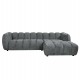 ΚΑΝΑΠΕΣ ΓΩΝΙΑ (ΔΕΞΙΑ) LYKKE HM3326.01R ΓΚΡΙ ΥΦΑΣΜΑ 280x89-165(η γωνία)x70Υεκ