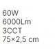 42036-AA-Black Inlight Πλαφονιέρα οροφής LED 60W 3CCT (by switch on base) σε μαύρη απόχρωση D:75x2,5cm (42036-AA-Black)