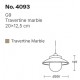 4093 InLight Κρεμαστό φωτιστικό γκρι από travertine marble 1XG9 D:20 x 12.5cm (4093)