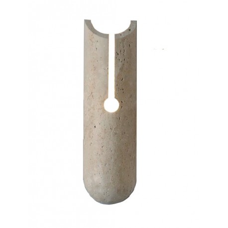 43066 InLight Επιτοίχιο φωτιστικό γκρι από travertine marble 1XG9 D:10 x 35cm (43066)