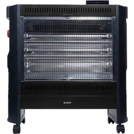 Gruppe NGF-24BFH Black Σόμπα Χαλαζία 2400W με Θερμοστάτη και Ανεμιστήρα