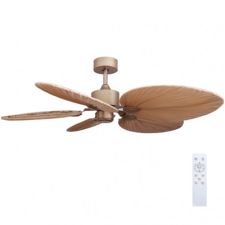 Gruppe RX52-067 Palm Leaves Ανεμιστήρας Οροφής 132cm με Τηλεχειριστήριο Καφέ