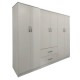 383-000185 Ντουλάπα εξάφυλλη Athos Ι pakoworld λευκή 200,5x42x180εκ