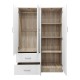 383-000221 Ντουλάπα οχτάφυλλη Athos pakoworld sonoma-λευκή 241x42x181εκ