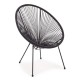 14450007 Πολυθρόνα ArteLibre Rattan Saturn Μαύρο 72x78x89cm Μαύρο