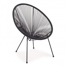 14450007 Πολυθρόνα ArteLibre Rattan Saturn Μαύρο 72x78x89cm Μαύρο
