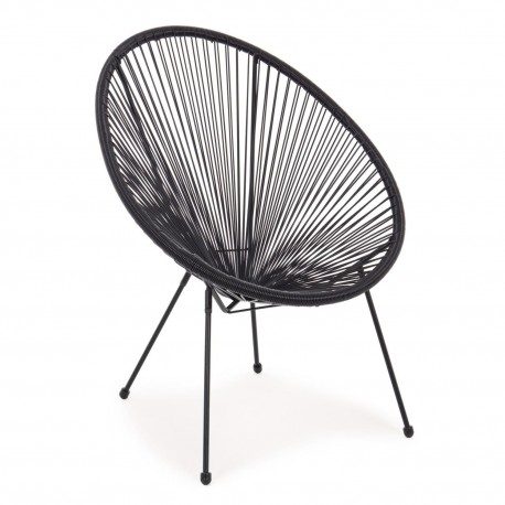14450007 Πολυθρόνα ArteLibre Rattan Saturn Μαύρο 72x78x89cm Μαύρο