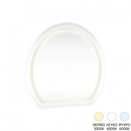 384-000030 Καθρέπτης Enira pakoworld με led 59.5x2.8x59.5εκ