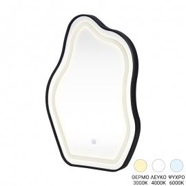 384-000028 Καθρέπτης Bloby pakoworld με led αλουμίνιο μαύρο 50x4x70εκ
