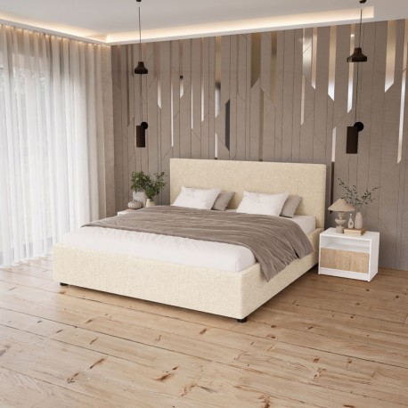 GR-BILL16-Q02 Κρεβάτι Billy Μπεζ Μπουκλέ 160x200cm