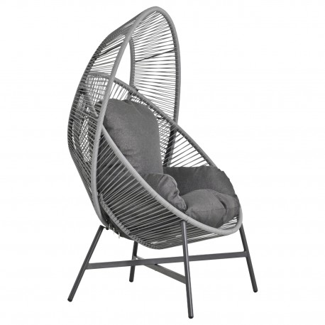 ΠΟΛΥΘΡΟΝΑ-ΦΩΛΙΑ RULER HM6506.01 ΓΚΡΙ ΜΕΤΑΛΛΟ-P.E.RATTAN-ΜΑΞΙΛΑΡΙΑ 90x85x149Υεκ