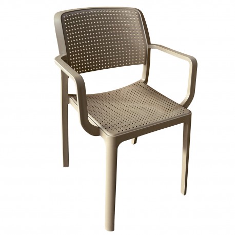 15300057 Πολυθρόνα Κήπου ArteLibre CALORA Cappuccino PP 55x54.5x83cm Καφέ