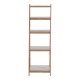 408-000016 Ραφιέρα δαπέδου Benwen pakoworld πτυσσόμενη rubberwood-mdf σε λευκή-φυσική απόχρωση 42x34.5x140εκ