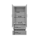 383-000175 Ντουλάπα δίφυλλη με 2 συρτάρια Alvia pakoworld sonoma-ανθρακί 80x51.5x180εκ