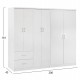 ΝΤΟΥΛΑΠΑ 6ΦΥΛΛΗ BLAKELY HM21235.05 ΜΕΛΑΜΙΝΗ ΧΡΩΜΑ ΛΕΥΚΟ 201x43x181Υεκ