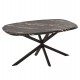 ΤΡΑΠΕΖΙ ΟΒΑΛ RODDEN HM11903.02 ΜΕ WERZALIT BLACK/GOLD MARBLE-ΜΑΥΡΗ ΒΑΣΗ 146x94x75Υεκ