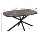 ΤΡΑΠΕΖΙ ΟΒΑΛ RODDEN HM11903.02 ΜΕ WERZALIT BLACK/GOLD MARBLE-ΜΑΥΡΗ ΒΑΣΗ 146x94x75Υεκ
