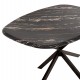 ΤΡΑΠΕΖΙ ΟΒΑΛ RODDEN HM11903.02 ΜΕ WERZALIT BLACK/GOLD MARBLE-ΜΑΥΡΗ ΒΑΣΗ 146x94x75Υεκ