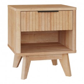 086-000024 Κομοδίνο Hamea pakoworld mdf σε φυσική απόχρωση 45x39.5x50.2εκ