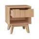 086-000024 Κομοδίνο Hamea pakoworld mdf σε φυσική απόχρωση 45x39.5x50.2εκ