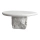 415-000016 Τραπέζι σαλονιού Zinol pakoworld mdf-polyresin λευκό Φ77x36εκ