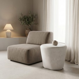 415-000006 Βοηθητικό τραπέζι Fedris pakoworld mdf λευκό Φ56x45εκ