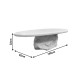 415-000015 Τραπέζι σαλονιού Zinol pakoworld mdf-polyresin λευκό 105x62x32εκ