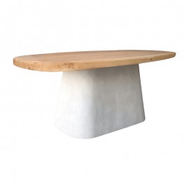 415-000010 Τραπέζι Fessen pakoworld ξύλο ελάτου-mdf oak-λευκό 180x90x78εκ