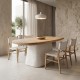 415-000010 Τραπέζι Fessen pakoworld ξύλο ελάτου-mdf oak-λευκό 180x90x78εκ