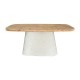 415-000010 Τραπέζι Fessen pakoworld ξύλο ελάτου-mdf oak-λευκό 180x90x78εκ