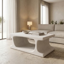 415-000011 Τραπέζι σαλονιού Nafel pakoworld mdf λευκό 120x60x45εκ