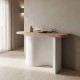415-000012 Κονσόλα Jeckie pakoworld ξύλο ελάτου-mdf oak-λευκό 120x38x80εκ