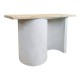 415-000012 Κονσόλα Jeckie pakoworld ξύλο ελάτου-mdf oak-λευκό 120x38x80εκ