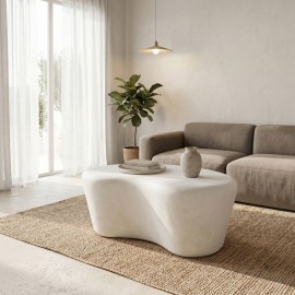 415-000005 Τραπέζι σαλονιού Fedris pakoworld mdf λευκό 80x70x34εκ