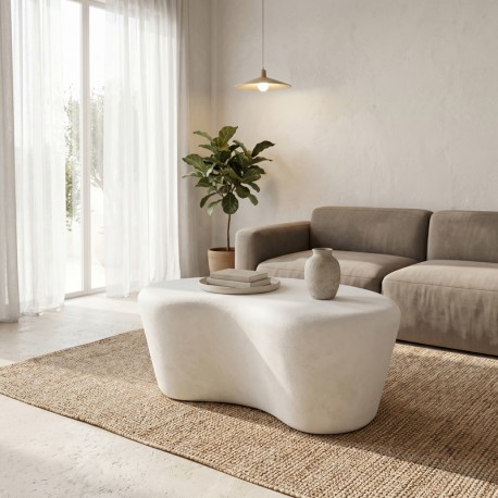 415-000005 Τραπέζι σαλονιού Fedris pakoworld mdf λευκό 80x70x34εκ