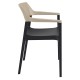 20-0932-8 TULUM BLACK/TAUPE ΠΟΛΥΘΡΟΝΑ ΠΟΛ/ΝΙΟΥ 55X52X79εκ.