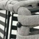 Ε6879,1 MAJORCA Ξαπλώστρα, Αλουμίνιο με Olefin Rope Γκρι, Μαξιλάρι Ανοιχτό Γκρι