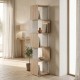 230-000174 Βιβλιοθήκη Cubik pakoworld sonoma- γκρι μπεζ οψη μαρμάρου 35x30x161εκ