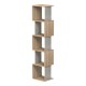 230-000174 Βιβλιοθήκη Cubik pakoworld sonoma- γκρι μπεζ οψη μαρμάρου 35x30x161εκ
