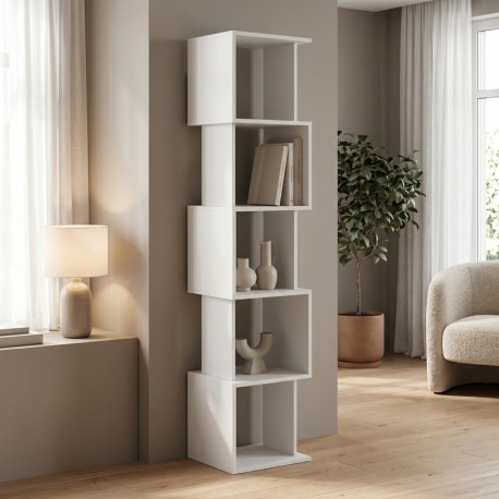 230-000173 Βιβλιοθήκη Cubik pakoworld λευκό 35x30x161εκ