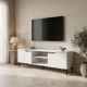 049-000124 Έπιπλο τηλεόρασης Kemvio pakoworld  sonoma-λευκό 150x38x44εκ