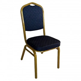 14980013 Καρέκλα Catering ArteLibre AUREVIA Μπλε/Χρυσό Ύφασμα/Μέταλλο 57x40x93cm Μπλε/Χρυσό