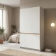 049-000125 Ντουλάπα τρίφυλλη Merzia pakoworld  sonoma-λευκό 120x46.5x183εκ