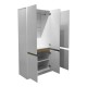 049-000125 Ντουλάπα τρίφυλλη Merzia pakoworld  sonoma-λευκό 120x46.5x183εκ