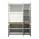 049-000125 Ντουλάπα τρίφυλλη Merzia pakoworld  sonoma-λευκό 120x46.5x183εκ
