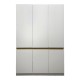 049-000125 Ντουλάπα τρίφυλλη Merzia pakoworld  sonoma-λευκό 120x46.5x183εκ