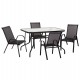 ΣΕΤ ΤΡΑΠΕΖΑΡΙΑΣ 5ΤΜΧ ADAM HM10896.03 ΤΡΑΠΕΖΙ 120x70εκ & 4 ΠΟΛΥΘΡΟΝΕΣ--ΜΑΥΡΟ